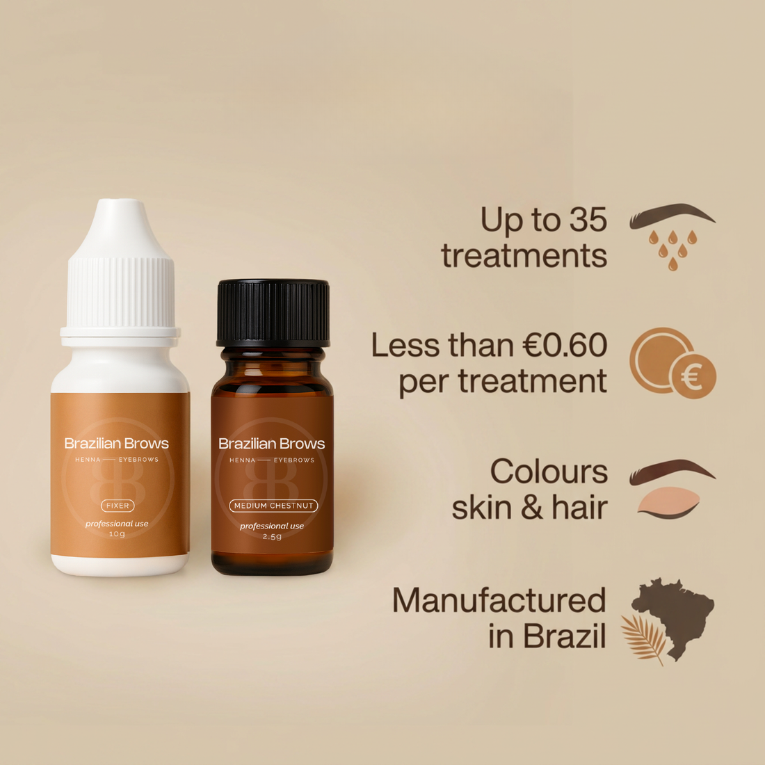 Henna pour sourcils - Medium Chestnut